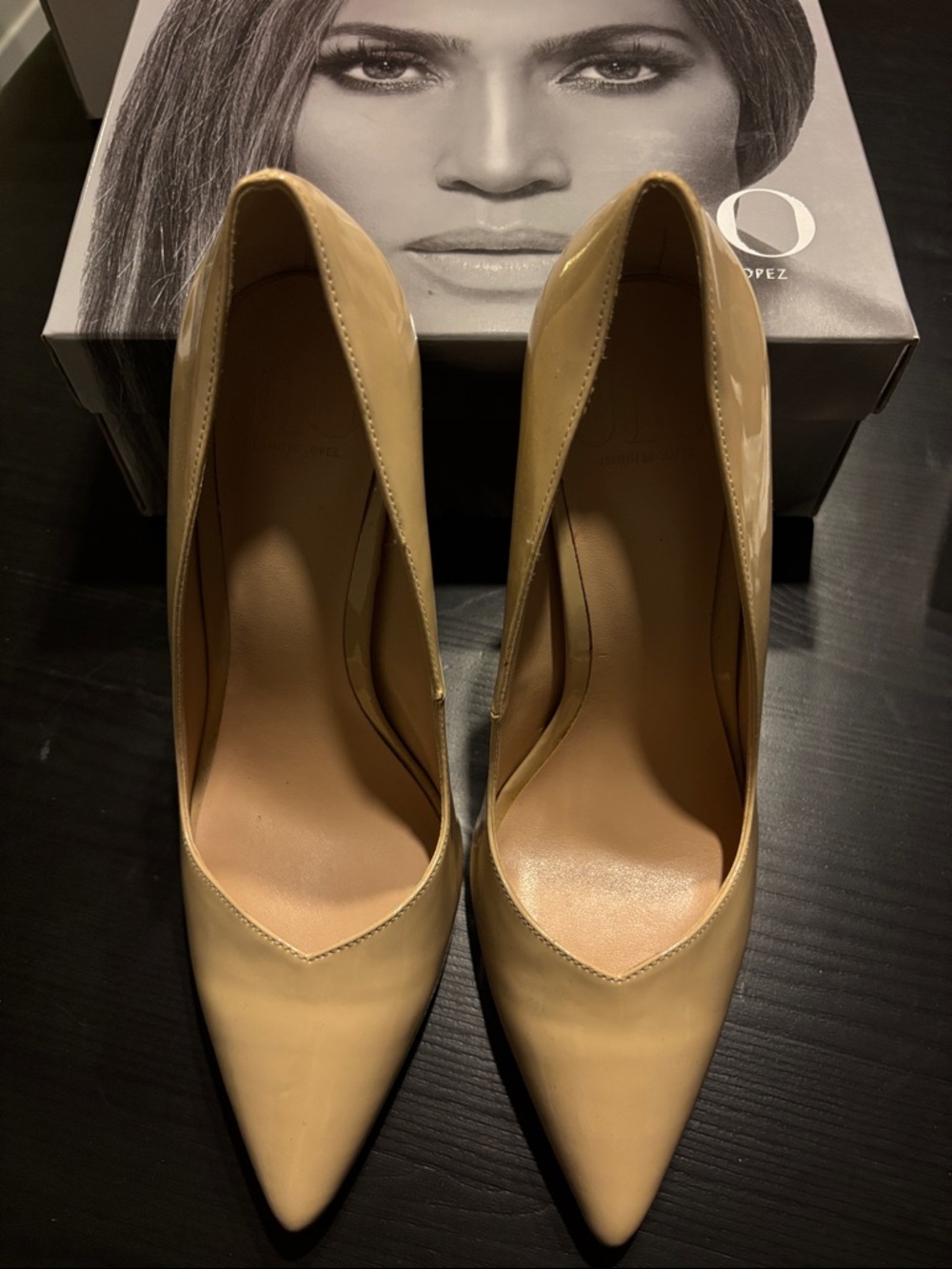 JLO by Jennifer Lopez Molita Pointed Toe High Heel - Khaki - Size 8.5